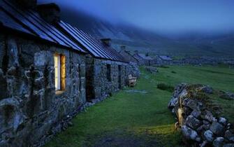 Stone House On The Field Wallpaper Scale