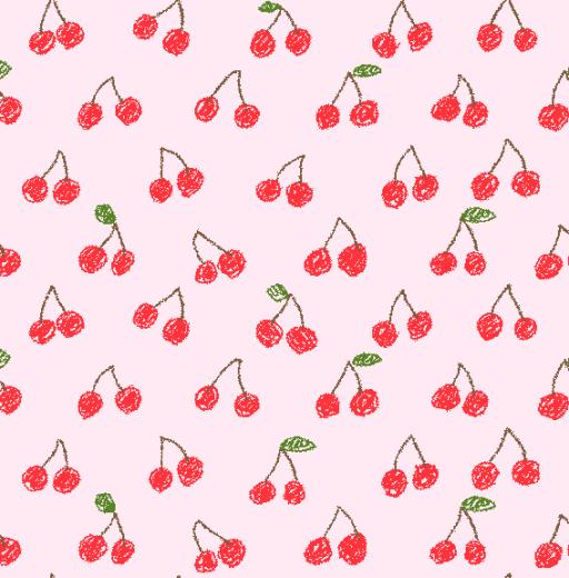 Cherry Crayon Drawing Background Wallpaper