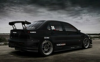 Black Mitsubishi Lancer Evolution X Wallpaper