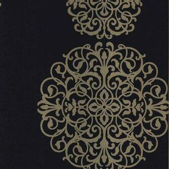 Dark Blue Modern Medallion Wallpaper At Menards