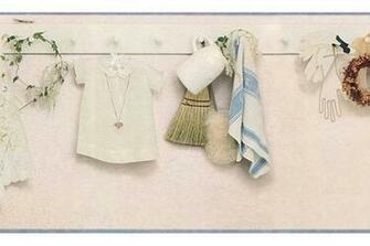 Cream Kitchen Laundry Pegboard Wallpaper Border