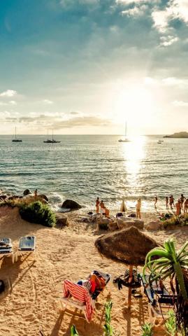 Wallpaper Spain Beach Ibiza Island Sea Sunshine People