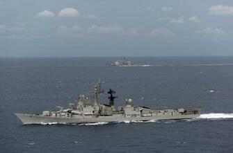 Class Destroyer Of The Indian Navy At Exercise Malabar Wallpaper