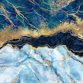Blue And Gold Layered Marble Wall Mural Wallpaper S Art Rocks