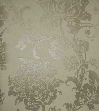 Taupe Damask Wallpaper