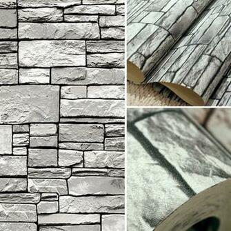 Great Wall Brick Background Wallpaper Grey For Living Room 3d