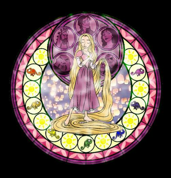 Kingdom Hearts Stained Glass Rapunzel