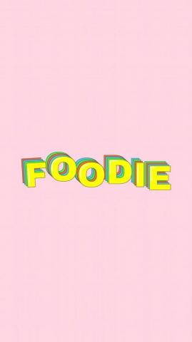 Yellow Foodie Word Typography On Pink Image By Rawpixel