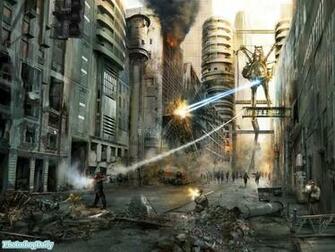 Alien Mech In Street Invasion Art