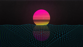 HD Wallpaper Outrun Sunset Vaporwave