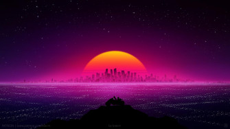 My Newest Outrun Art Sunset Or Sunrise It Doesn T Matter S