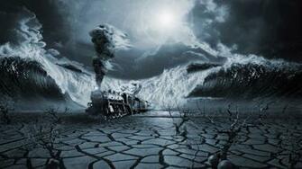 Surreal Desert Train Desktop Pc And Mac Wallpaper Src