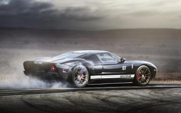 Black Ford Gt In The Desert Desktop Wallpaper