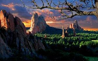Spring Landscape Sunset In The Garden Of Gods