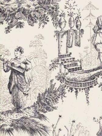 Chinese Toile Wallpaper Scenic De Jouy In