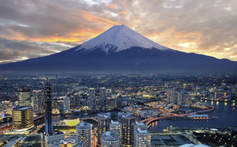 Yokohama Mountain Fuji City Tokyo Japan 4k Wallpaper