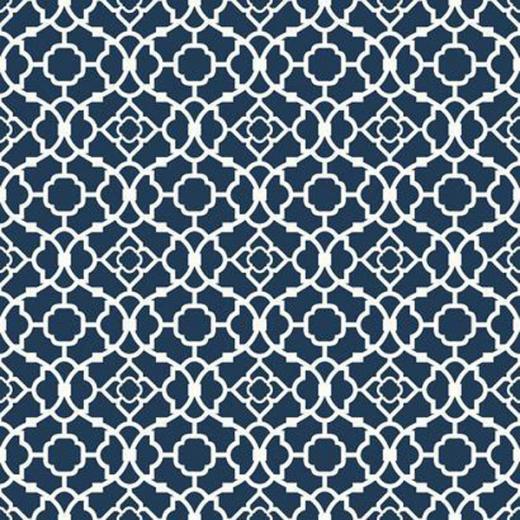 Wallpaper Contemporary Lovely Lattice Navy And White