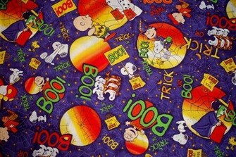 Charlie Brown Peanuts Halloween Fabric Via