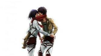 Attack On Titan Shingeki No Kyojin Mikasa Ackerman Eren Jaeger Kissing
