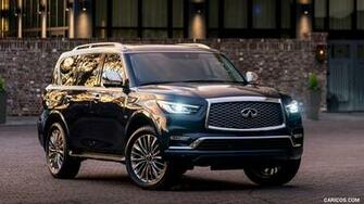 Infiniti Qx80 Color Hermosa Blue Front Three Quarter