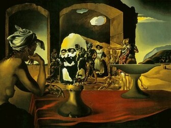 With Disappearing Bust Of Voltaire Salvador Dali Wallpaper