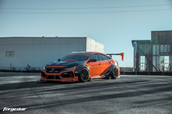Orange Honda Civic Fk8 Type R Widebody On Forgestar M14 Modular