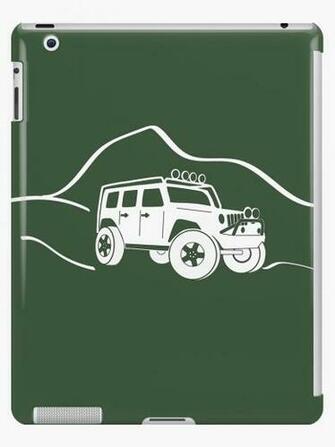 Jeep Wrangler Jk With Mountain Background Tee Sticker White
