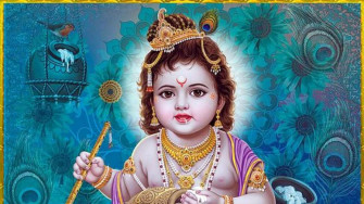 Little Krishna With Flute God HD Wallpaper