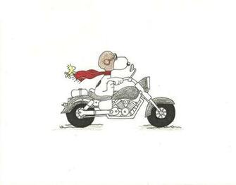 Snoopy Flying Ace On A Bike By Why It