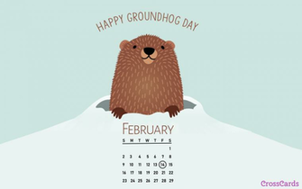 February Groundhog Day Desktop Calendar