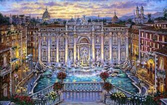 Trevi Fountain Rome Italy Wallpaper