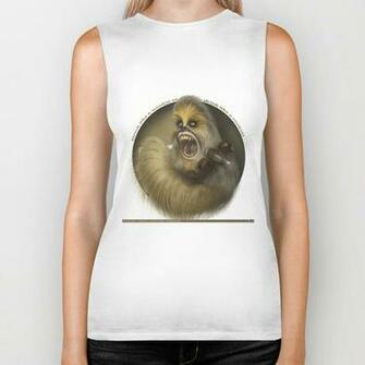 Wookie White Background Biker Tank By Mattiasstarkenberg