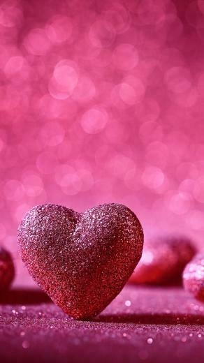 HD Mobile Wallpaper Glitter Heart Cell Phone In