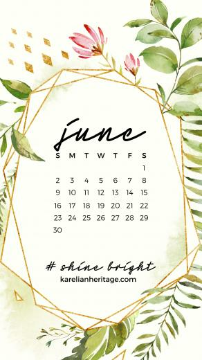 Crystal Phone Wallpaper June Calendar By Karelian Heritage