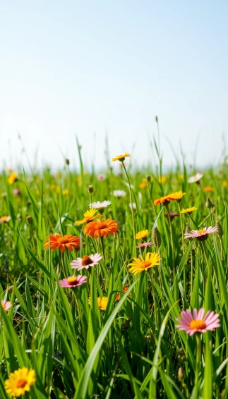 Grass And Flower Wallpaper