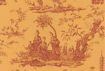 Chinoiserie Toile Gold From Kenneth James Wallpaper