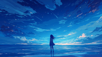 Dark Blue Anime Wallpaper