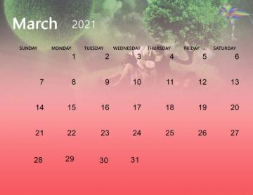 Cute March Calendar Desktop Wallpaper Printable