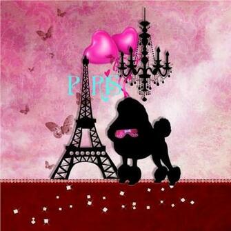 French Paris Girly Chic Poodle Eiffel Tower Damask And Cute Quoteko