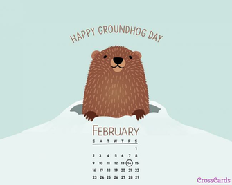 February Groundhog Day Desktop Calendar