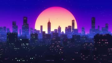 Minimalist City Night Buildings 4k Wallpaper
