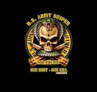 Military Graphic T Shirt Black Us Army Sniper Logo Tee