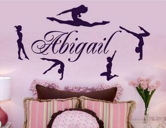 Customizable Name Rhythmic Gymnastics Athlete Vinyl Wall Decal