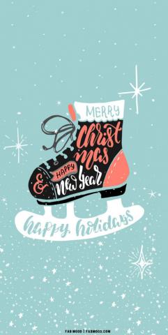 Aesthetic Christmas Wallpaper Ice Skating Boot Illustration