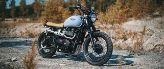 HD Background Triumph Bonneville Bike Side Sky Blue