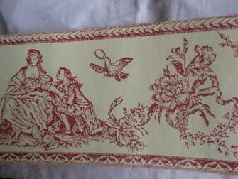 Details About Red Toile Yellow John Wilman Wallpaper Borders Bn