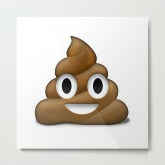 Smiling Poo Emoji White Background Metal Print By Flarup Society6