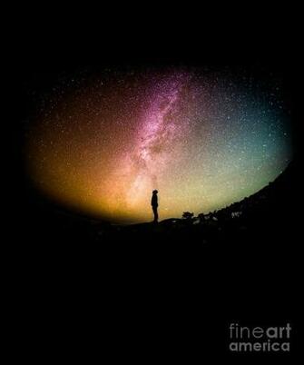 Man Standing Galaxy Background Outerspace Planets Earth Galactic
