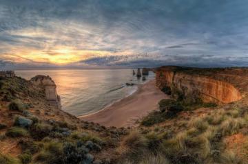 Landscape Nature Ocean Rocks Sunset The Twelve Apostles