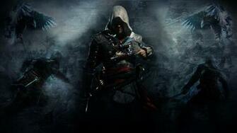 Wallpaper Edward Kenway Weapons Crows Battle